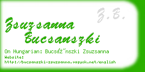 zsuzsanna bucsanszki business card